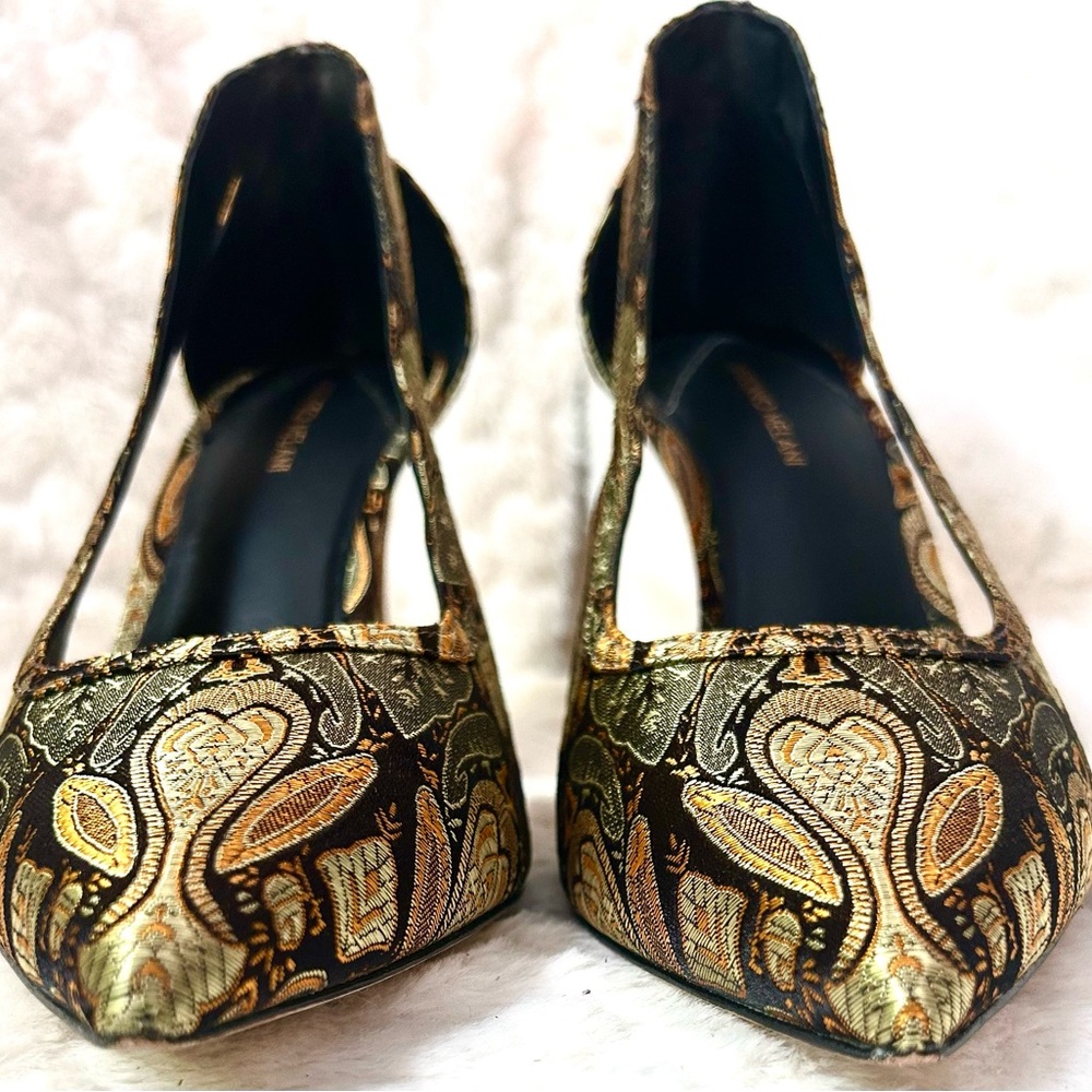 ANTONIO MELANI leather tapestry paisley heels women’s size 10 - Picture 4 of 9